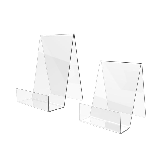 Boloyo Acrylic Book Stand with Ledge ,Clear Acrylic Display Easel for