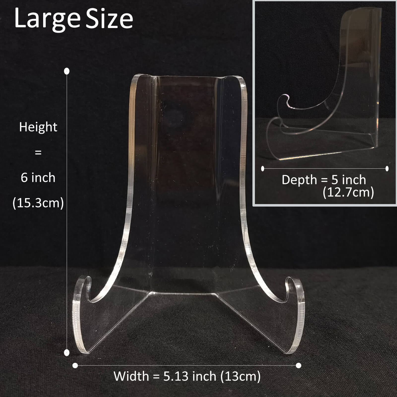 Boloyo Assemble Acrylic Display Stand Without Ledge, 4.5 inch Clear Book  Display Easel Holder Free Width Acrylic Display Stand for Display