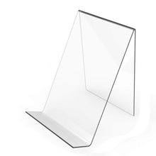 Load image into Gallery viewer, Boloyo Acrylic Book Stand without Ledge,Clear Acrylic Display Easel for Displaying Pictures,Books,Music Sheets,Notebooks, Artworks, CDs, etc.
